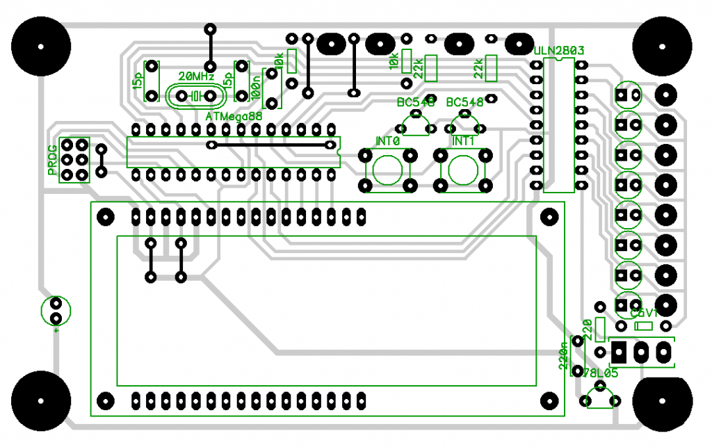 AVR-Mikrocontrollerplatine Layout